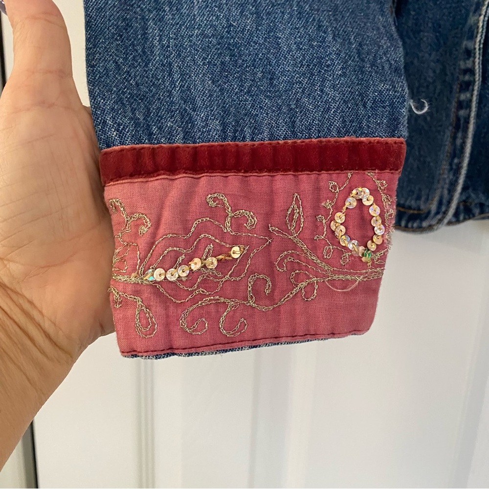 Colorful Patchwork Denim Jacket Western Core - image 4